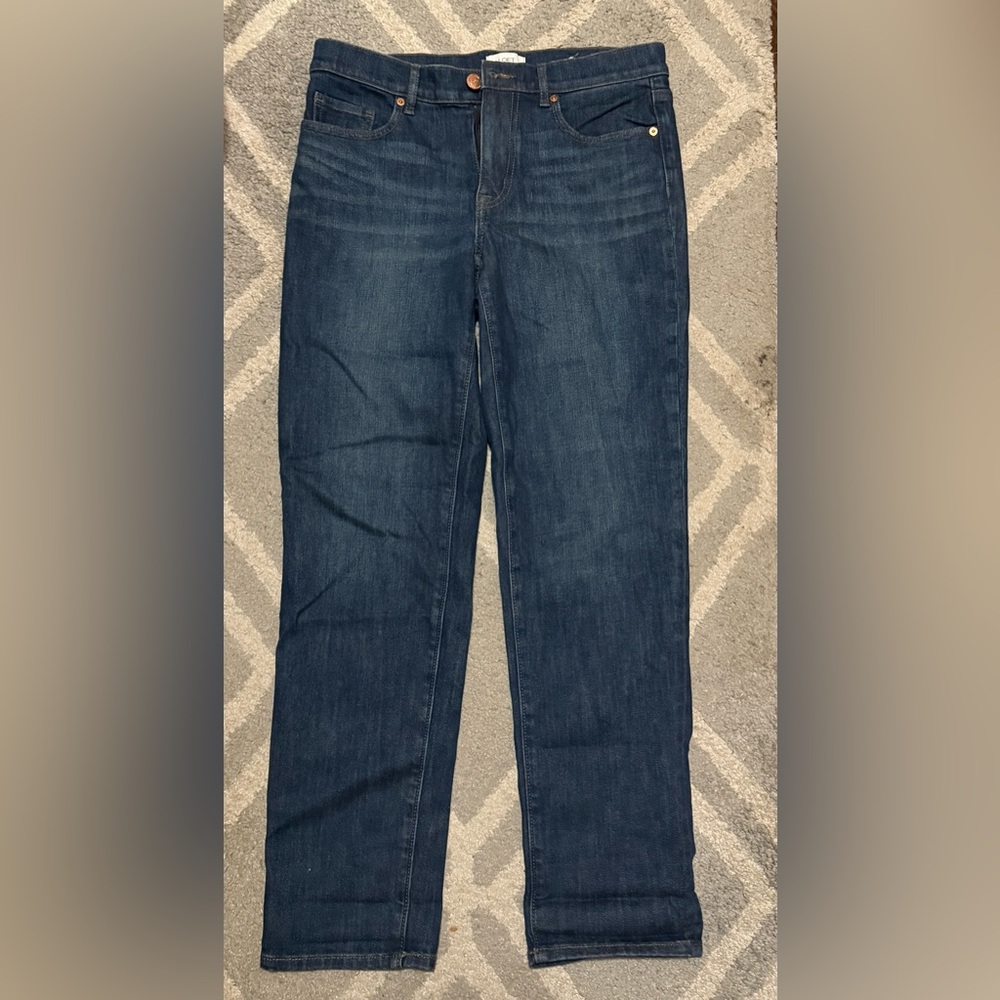 LOFT Dark Blue Straight Leg Jeans